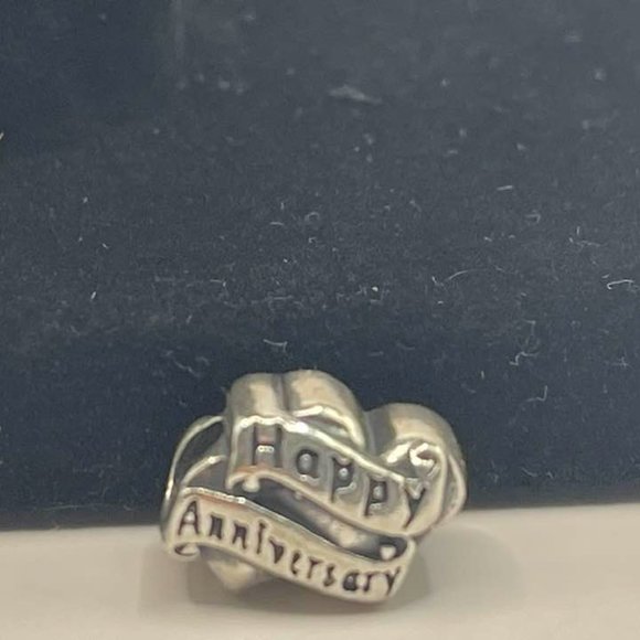 Silver charm ~ "Happy Anniversary" ~ sterling silver - Picture 7 of 11